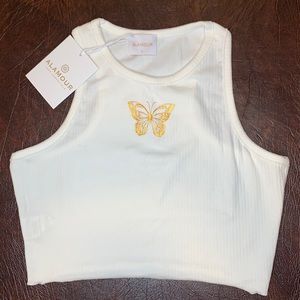 NWT Alamour Lais Tank Gold Size L is a US Size 8